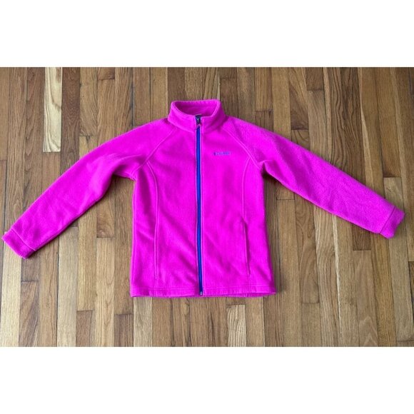 Columbia Jacket Girls Pink Full Zip Fleece Sweater Size L - Picture 1 of 6
